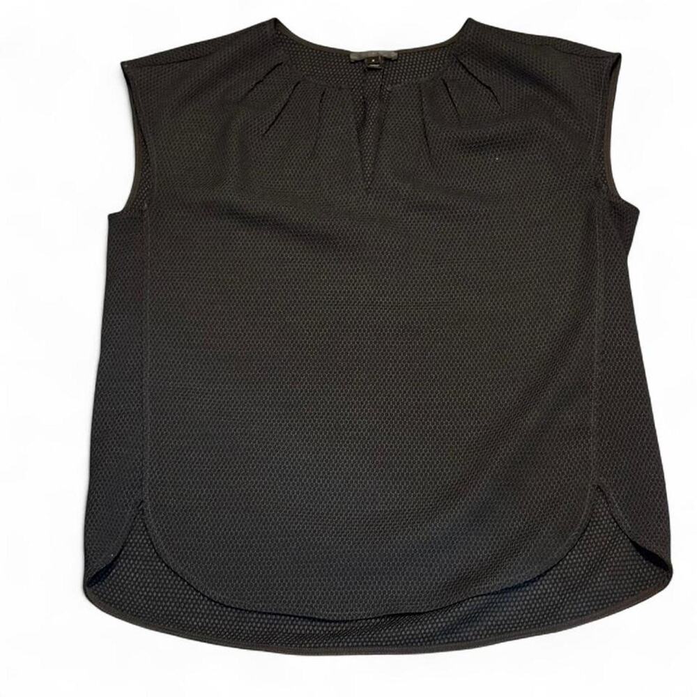 J.Crew Women’s Black Textured Classic Minimalist Office Chic Sleeveless Top — 6